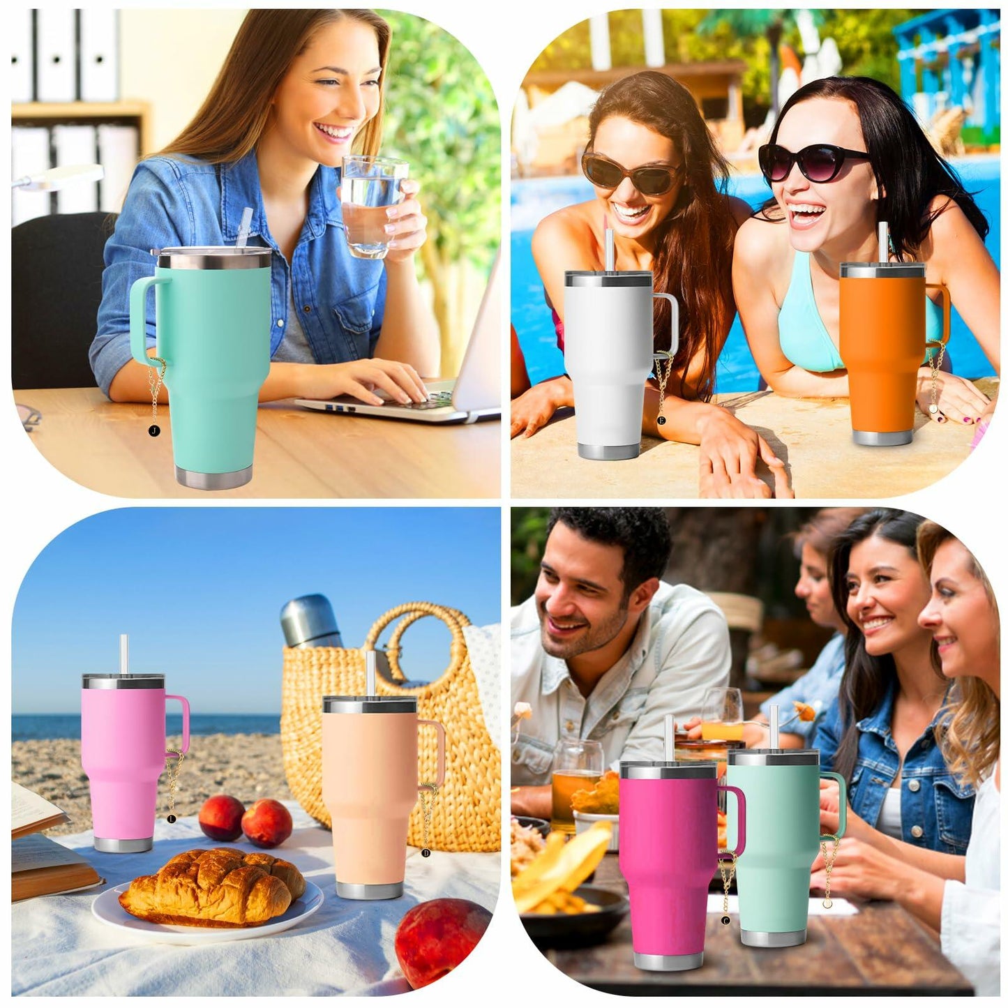 XANGNIER Personalized Handle 2 Pcs for YETI 25-42oz & BrüMate 24-40oz Tumbler