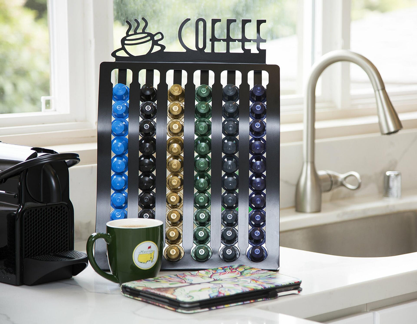 Insight Metal Nespresso Coffee Pod Rack Holder for 60 Capsules Home Office