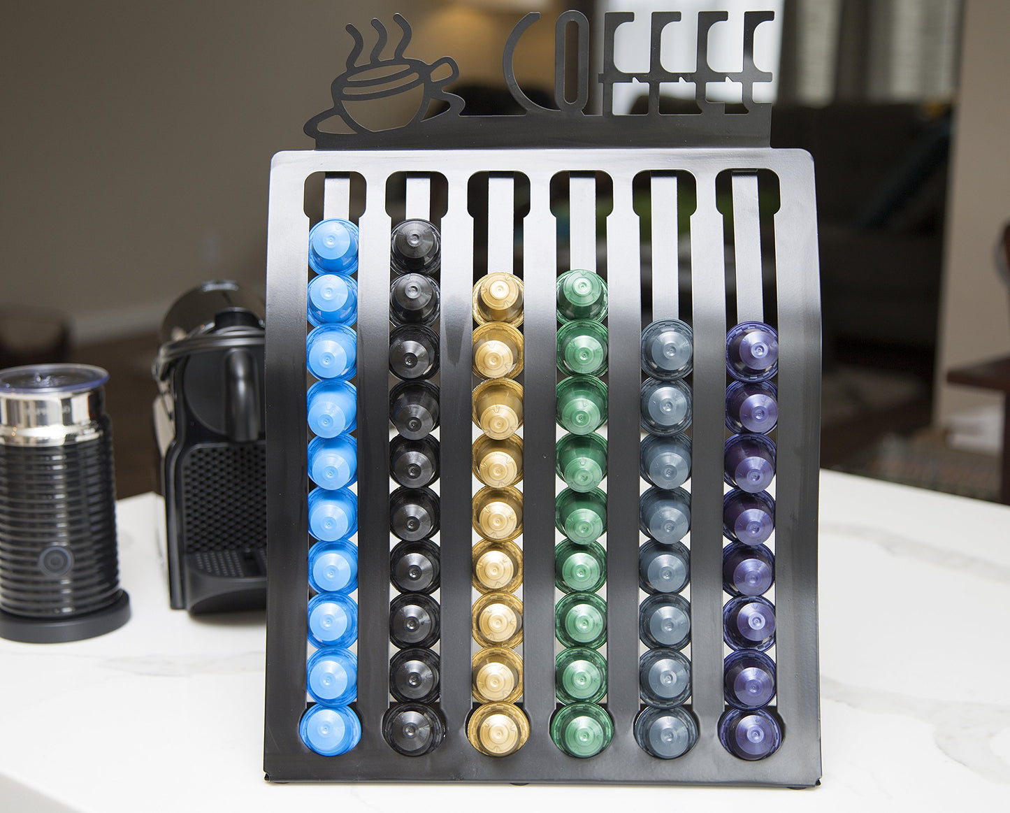 Insight Metal Nespresso Coffee Pod Rack Holder for 60 Capsules Home Office