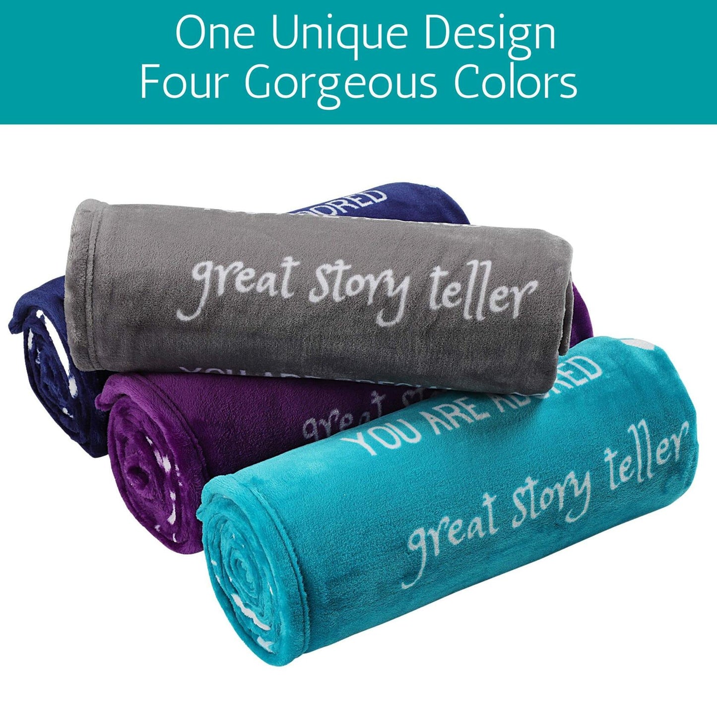 FILO ESTILO Nana Blanket Gift 50x60 Teal Fleece – Mother's Day Birthday Love