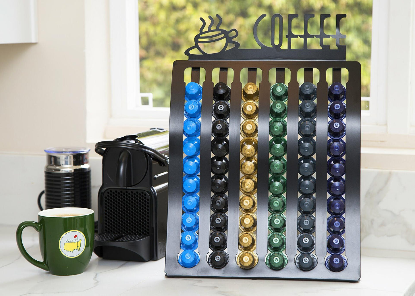 Insight Metal Nespresso Coffee Pod Rack Holder for 60 Capsules Home Office