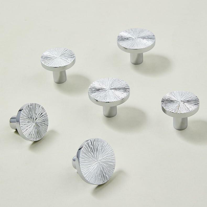 Rergy 10 Pack Silver Zinc Alloy Drawer Knobs Cabinet Pulls Decorative Hardware