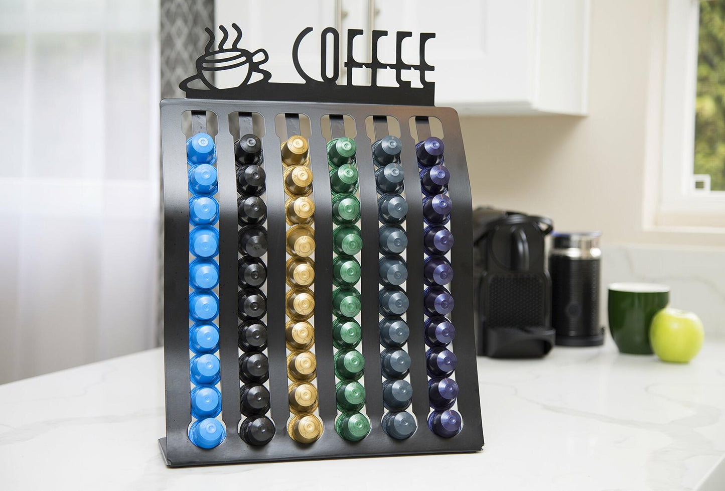 Insight Metal Nespresso Coffee Pod Rack Holder for 60 Capsules Home Office