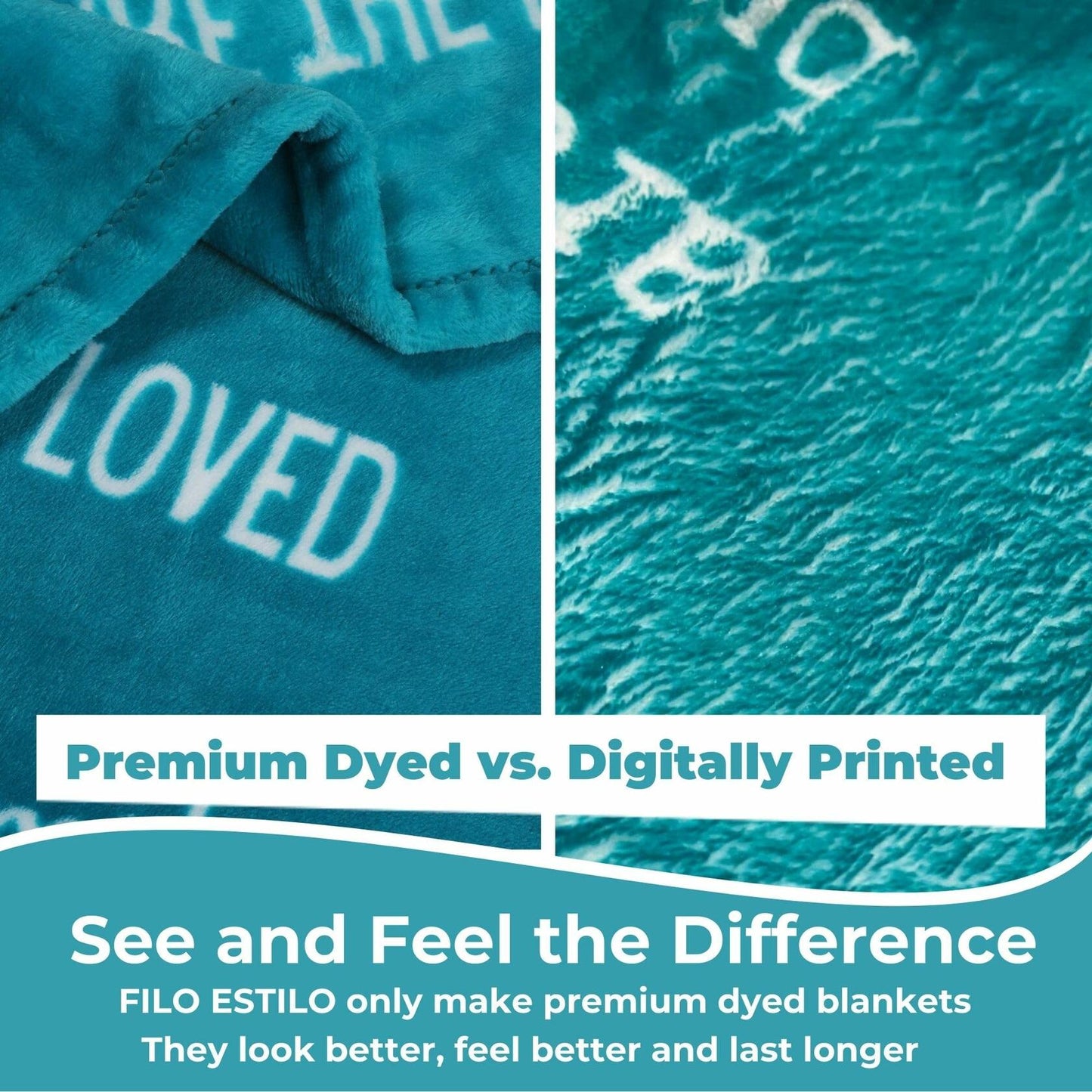 FILO ESTILO Nana Blanket Gift 50x60 Teal Fleece – Mother's Day Birthday Love