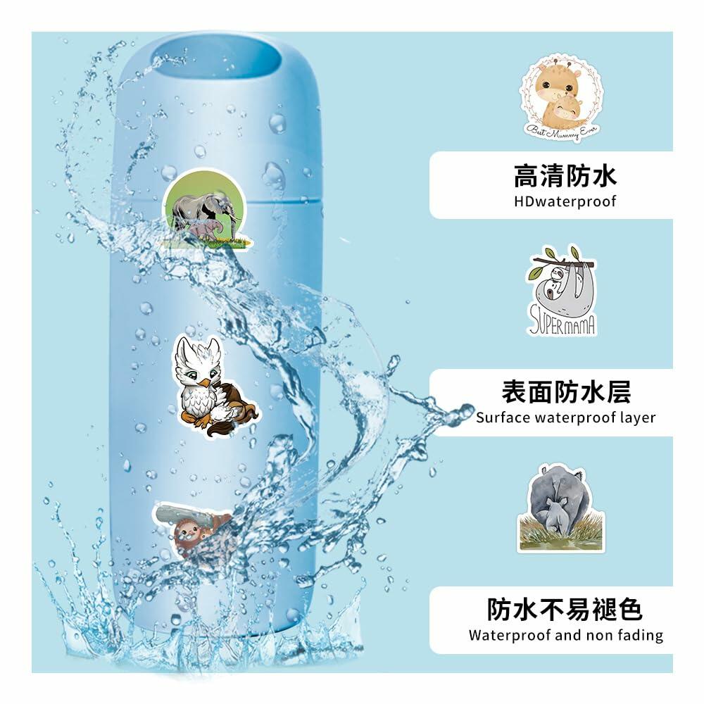 TaDadaPAO Cute Animal Stickers Zoo Theme Vinyl Waterproof 50Pcs Decals