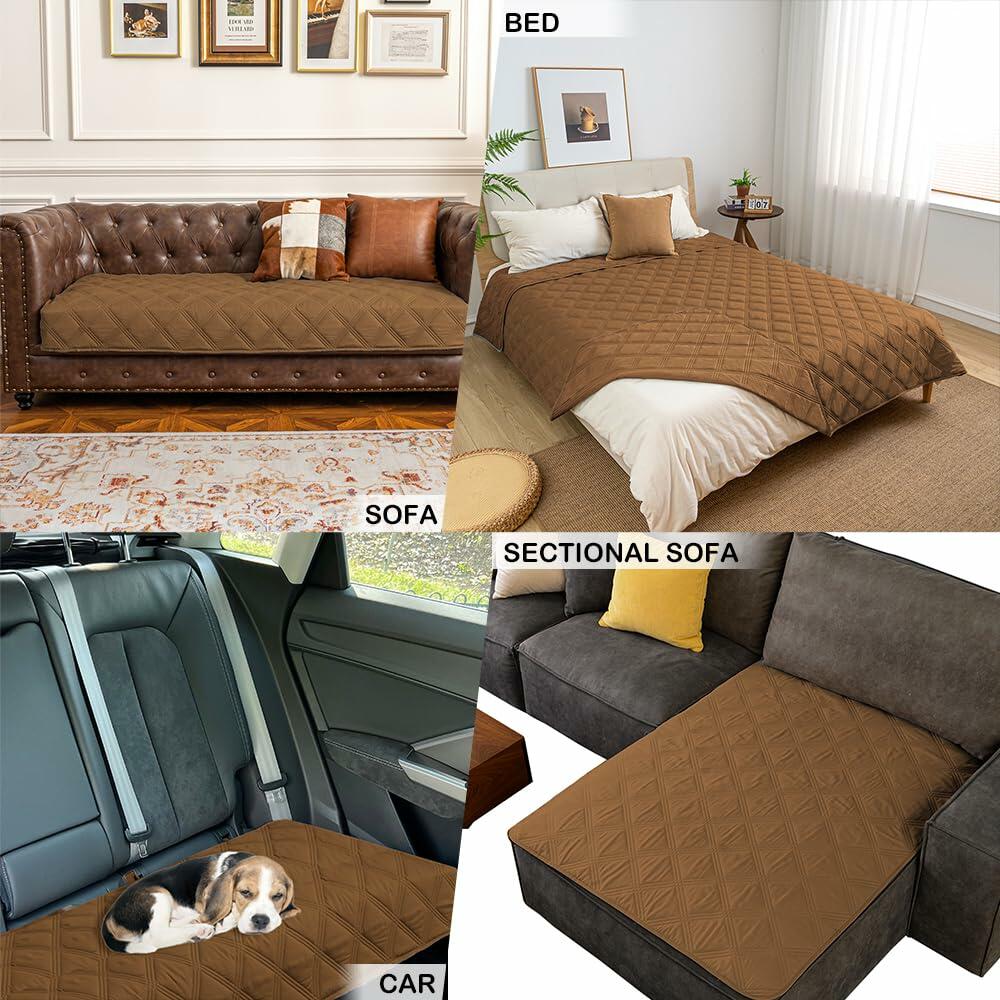 fuguitex Waterproof Reversible Dog Blanket Small 30x53 Brown Size 30x53