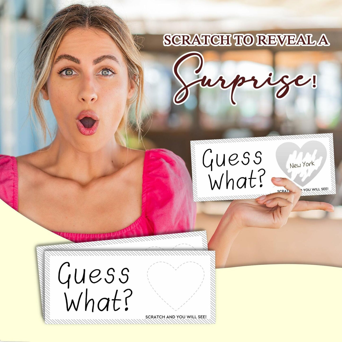 Guess What Surprise Scratch Cards 3x8in Silver 2 Set Personalized Travel Gift