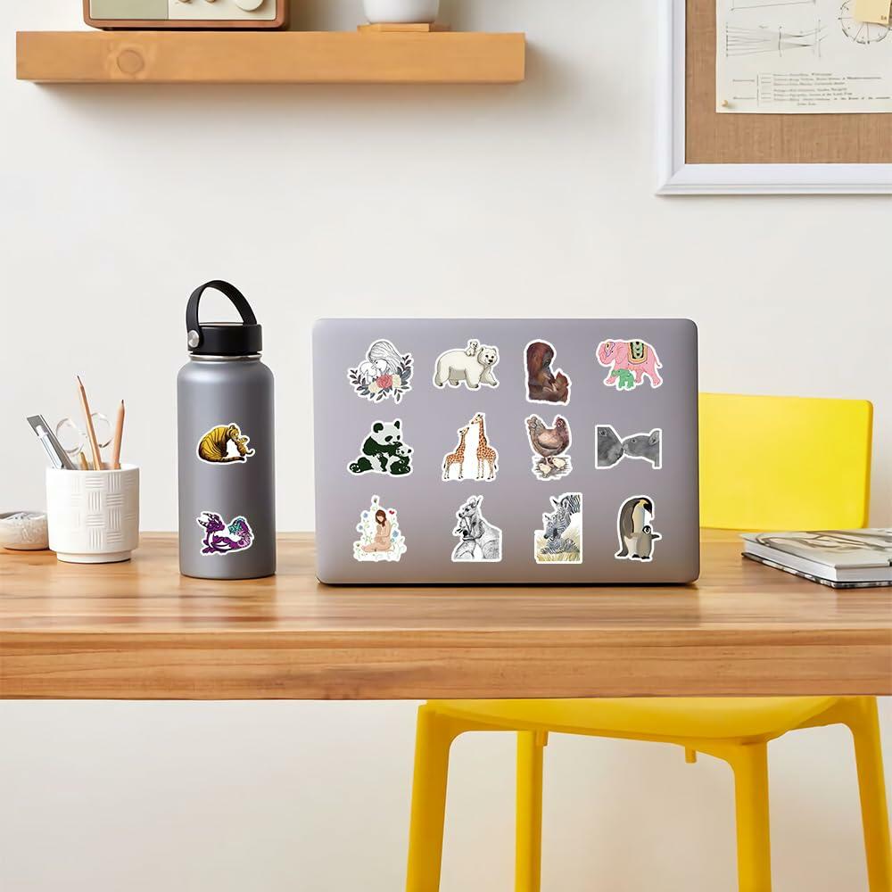 TaDadaPAO Cute Animal Stickers Zoo Theme Vinyl Waterproof 50Pcs Decals
