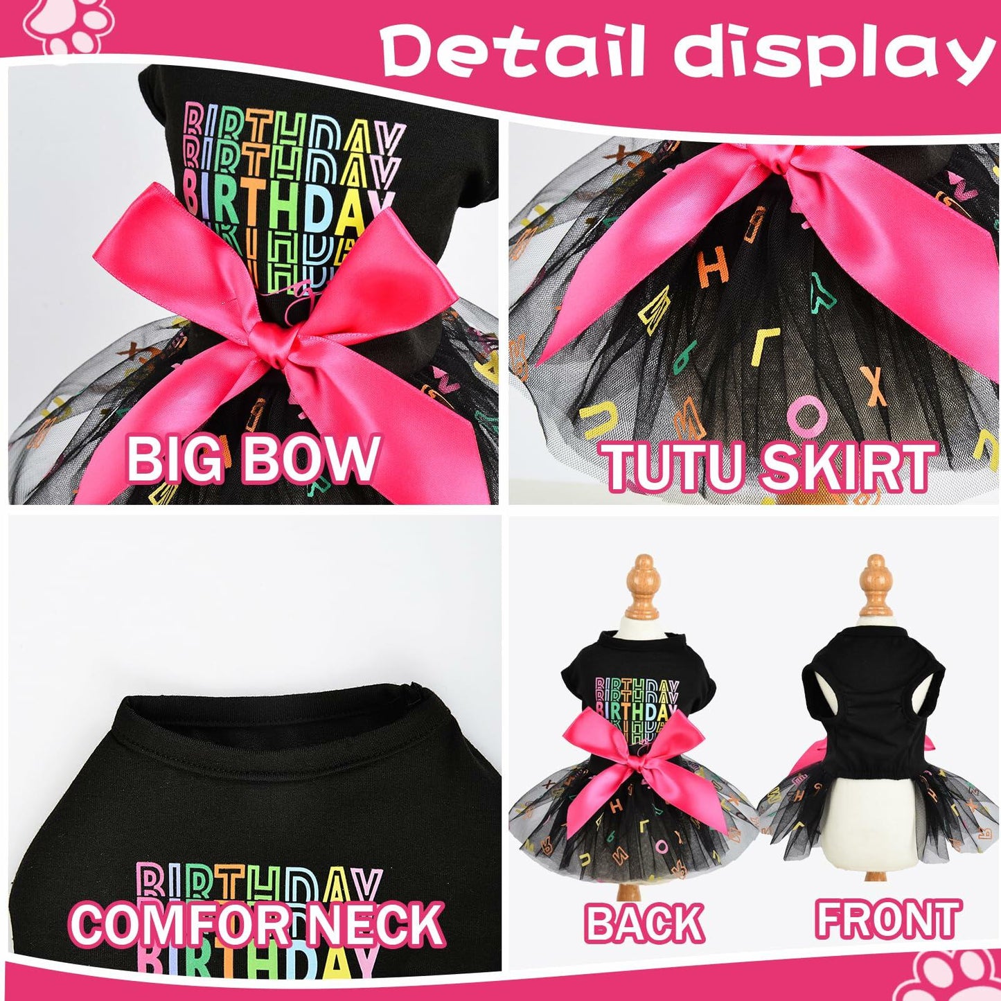 Dog Dress Puppy Costume Small Dogs Summer Spring Outfit Size S