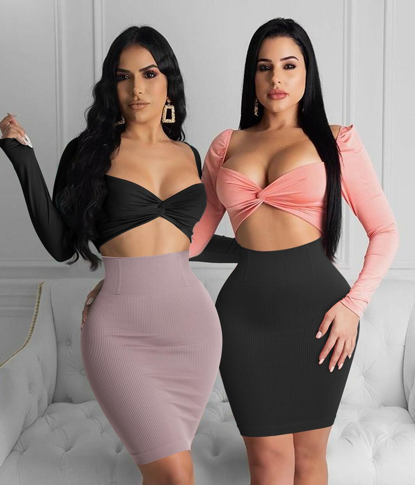 BRABIC Purple Brown High Waisted Knee Length Bodycon Skirt Size Medium