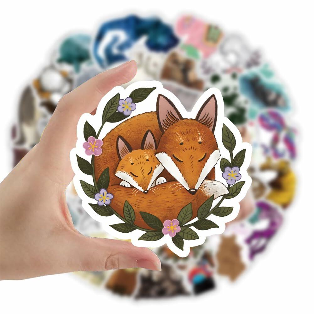 TaDadaPAO Cute Animal Stickers Zoo Theme Vinyl Waterproof 50Pcs Decals