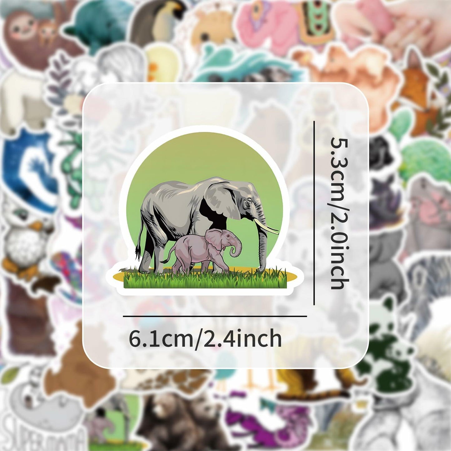 TaDadaPAO Cute Animal Stickers Zoo Theme Vinyl Waterproof 50Pcs Decals