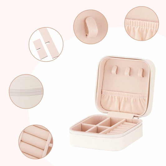 Sincerez Jewelry Box Small Portable Organizer Rings Necklaces Black