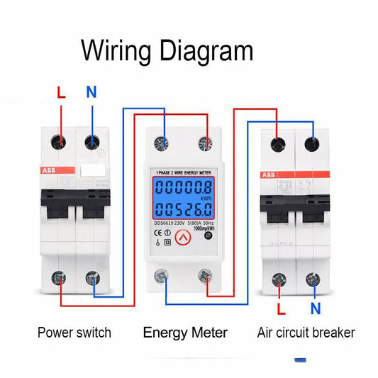 DDS6619-526L-2 Single Phase Electric Energy Meter Level 1 Accuracy Backlight