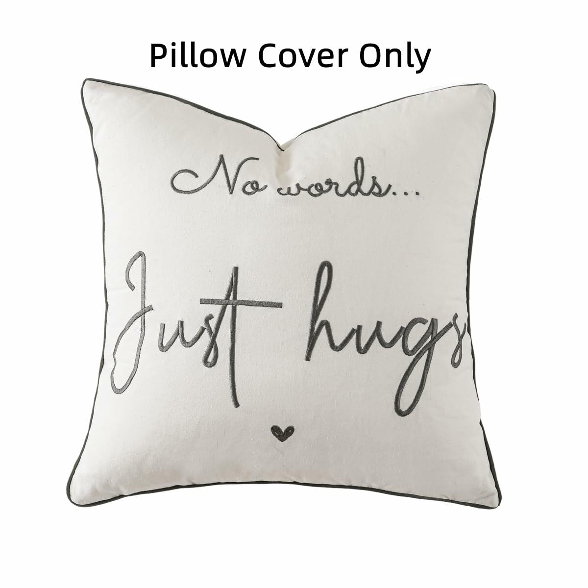 Sunkifover Embroidered Decorative Throw Pillow Cover 18x18 Grey