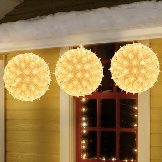 Brightown 6" Christmas Outdoor Sphere Lights 100 Clear Bulbs Plug In