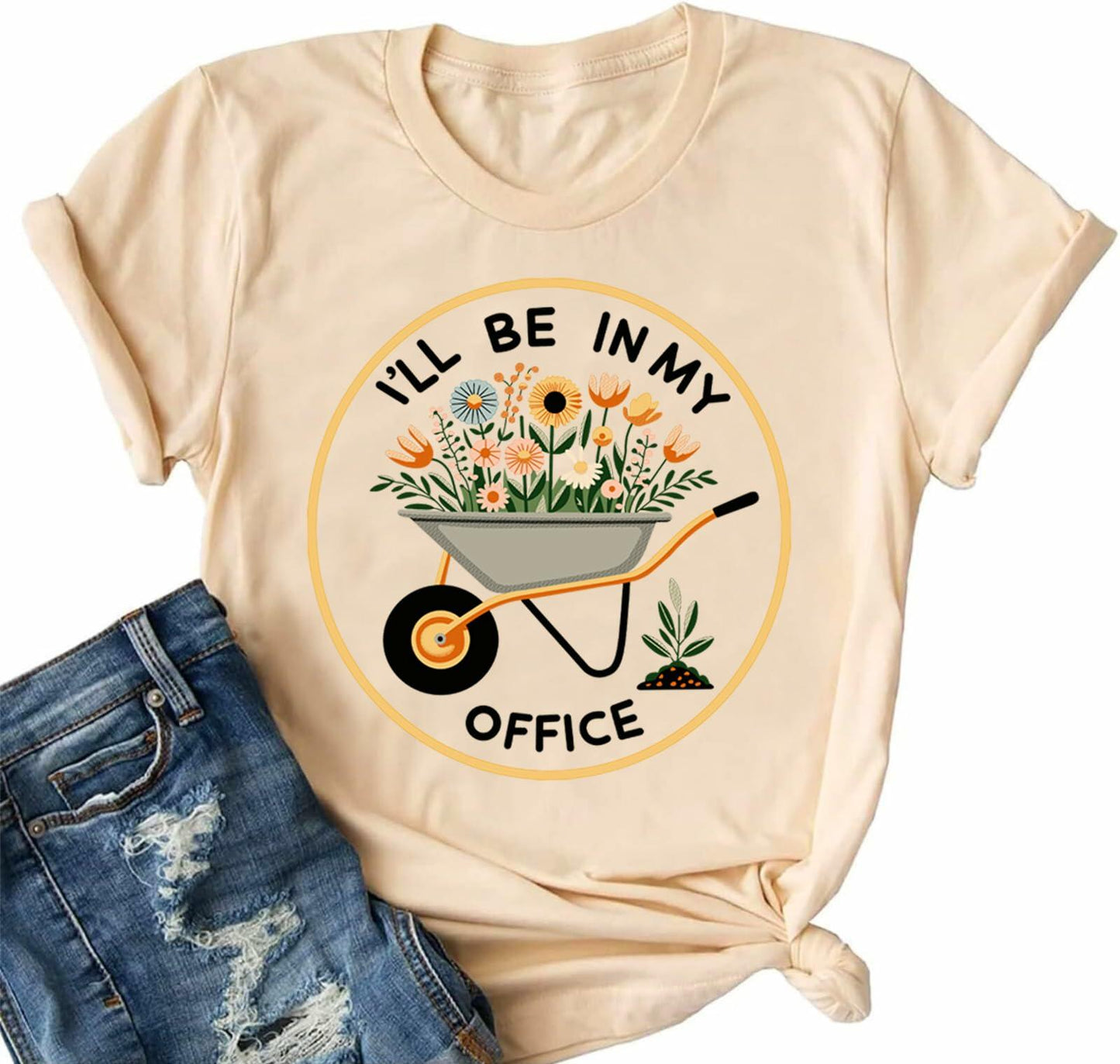 Hoeing Ain't Easy Women's Gardening T-Shirt Floral Garden Lover Gift Cyan Size