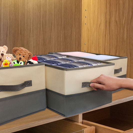 Fabric Storage Bins 3 Pack Large Collapsible Baskets with Handles Gray