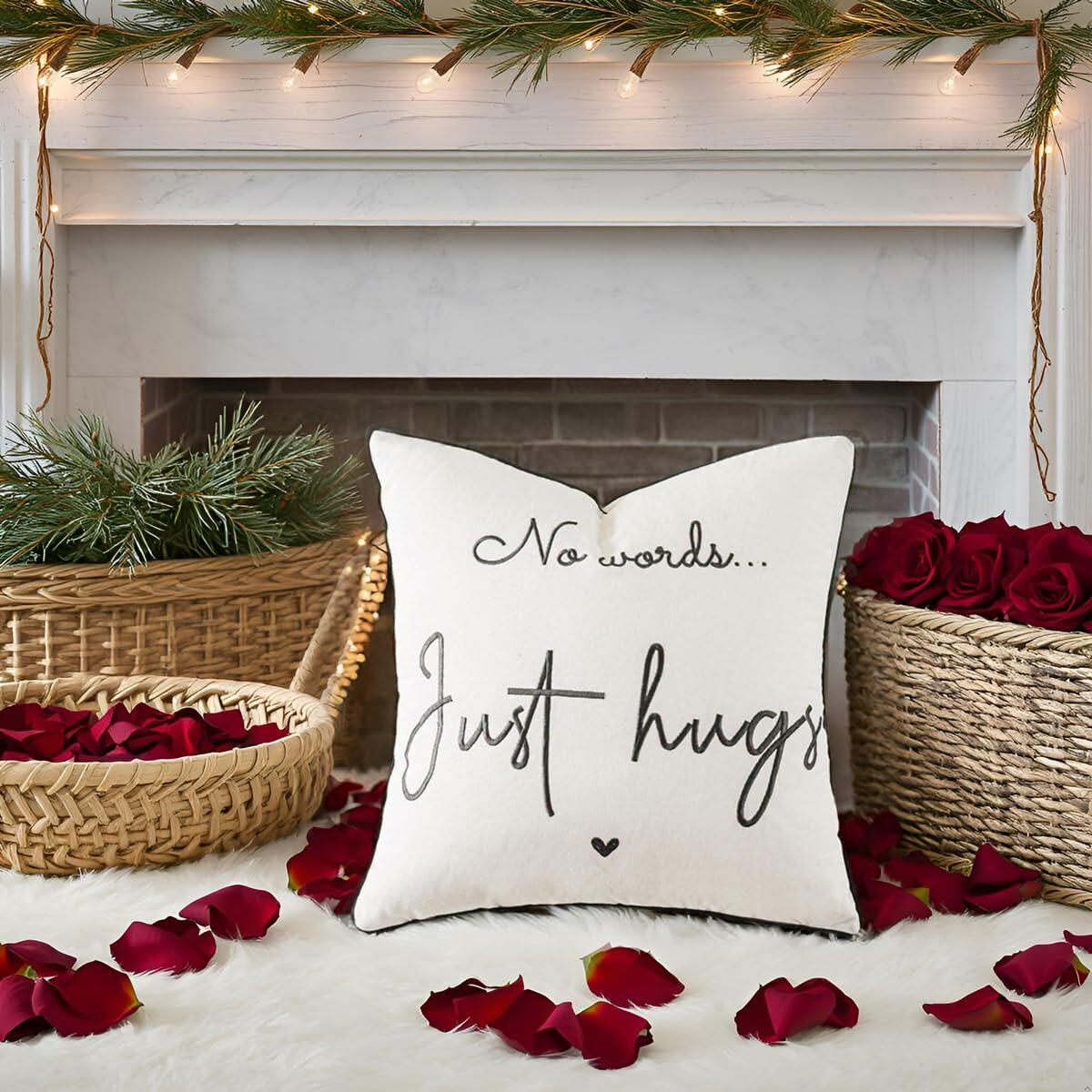 Sunkifover Embroidered Decorative Throw Pillow Cover 18x18 Grey