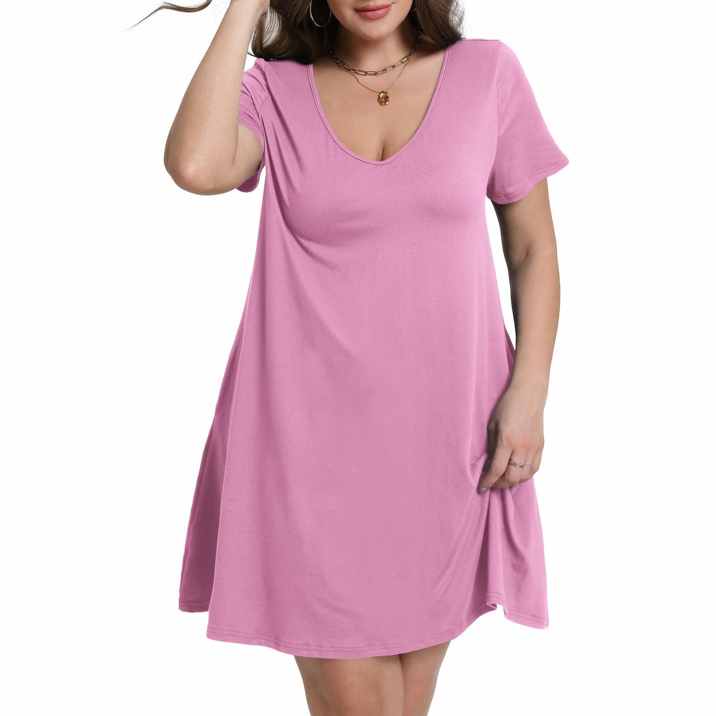 Volope Women's Nightgown Pajama Set 3 Pack Cozy Sleepwear Pockets Size M