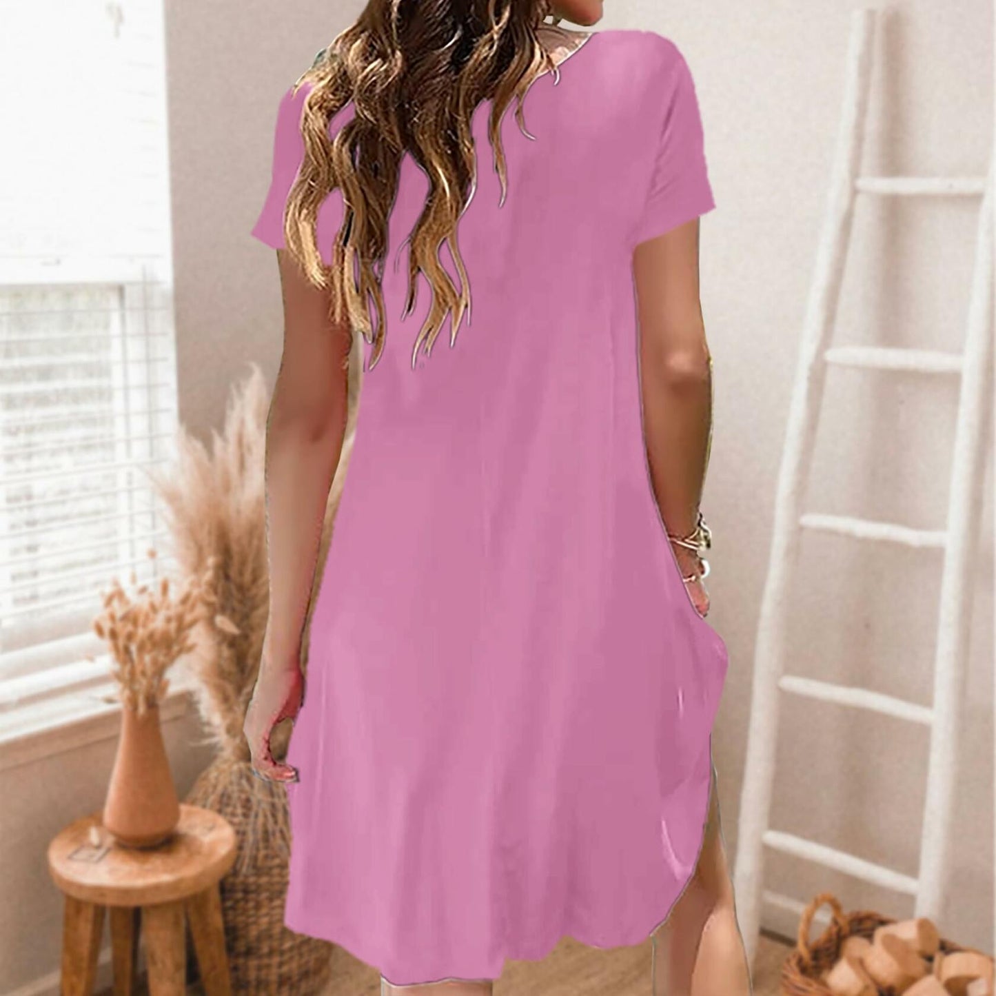 Volope Women's Nightgown Pajama Set 3 Pack Cozy Sleepwear Pockets Size M