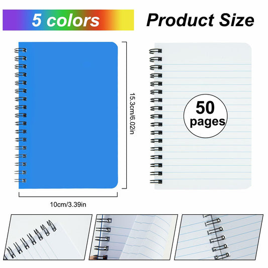 Fantasyon Spiral Memo Books 3x5in Lined 50 Sheets 10 Pack A7-Morandi