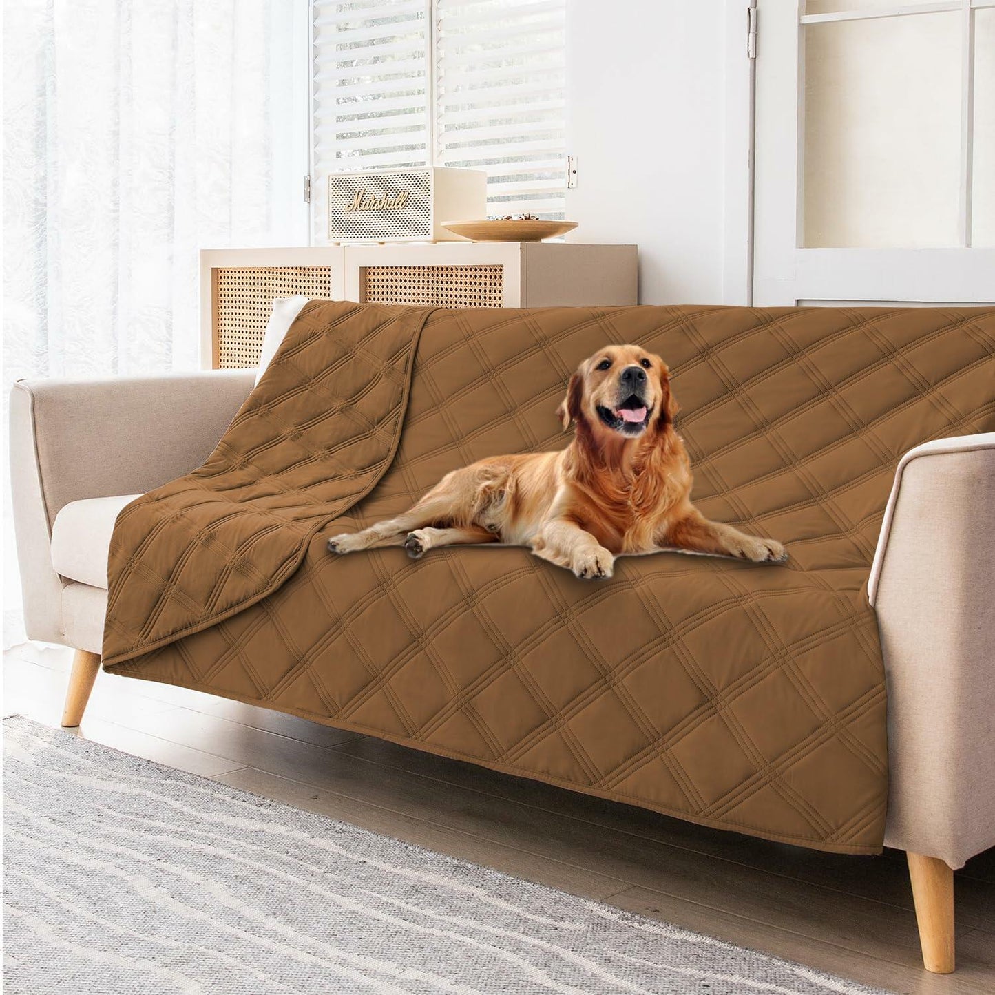 fuguitex Waterproof Reversible Dog Blanket Brown Size 30x53
