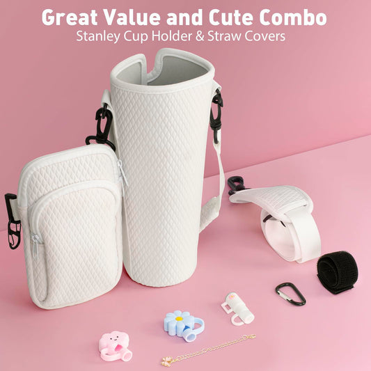 Stanley Cup 3D Embossed Neoprene 40oz Carrier Bag with Strap & Accessories