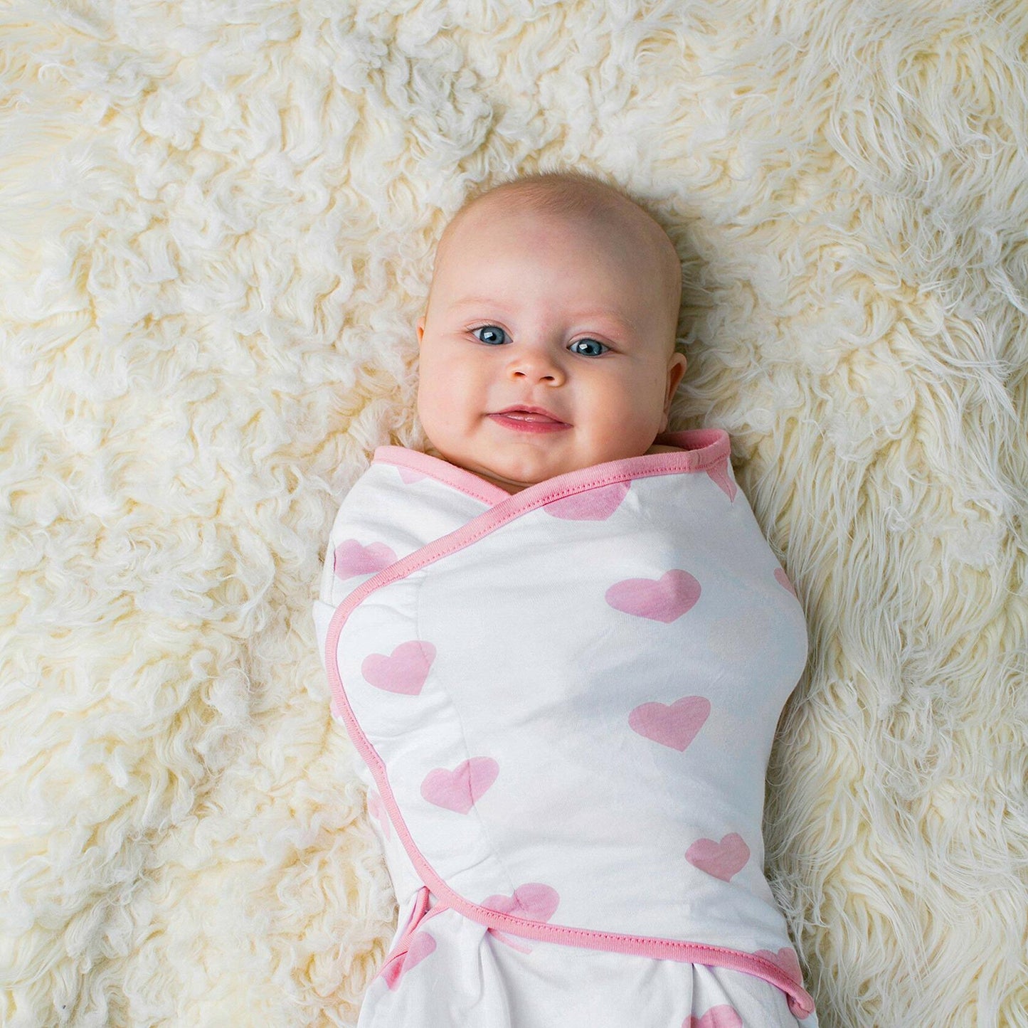 Ziggy Baby Swaddle Blanket Adjustable Wrap 3Pack Pink Peony Heart Plaid Size S/M