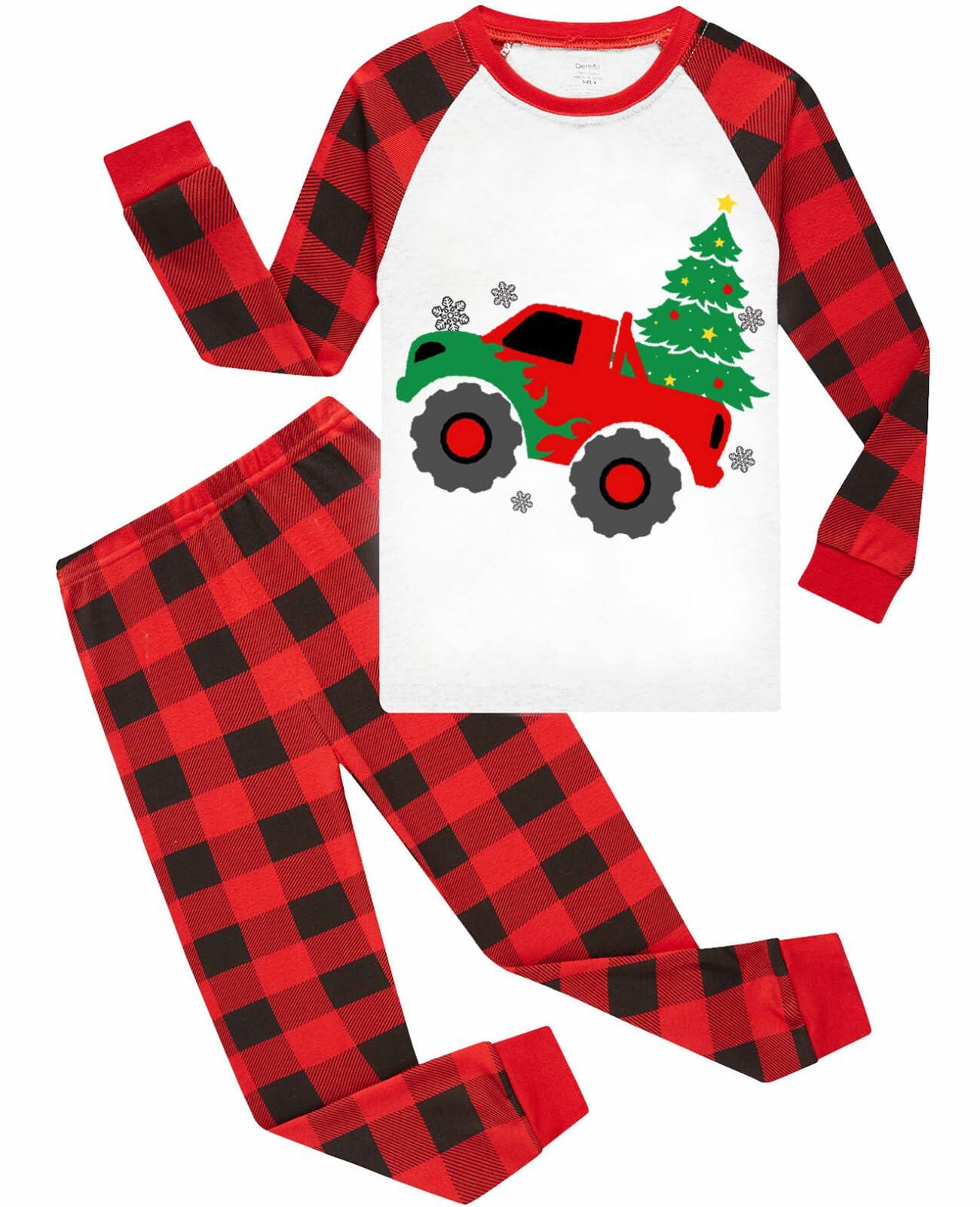 Dolphin&Fish Kids Christmas Pajamas Cotton Gray/Red Size 24 Months