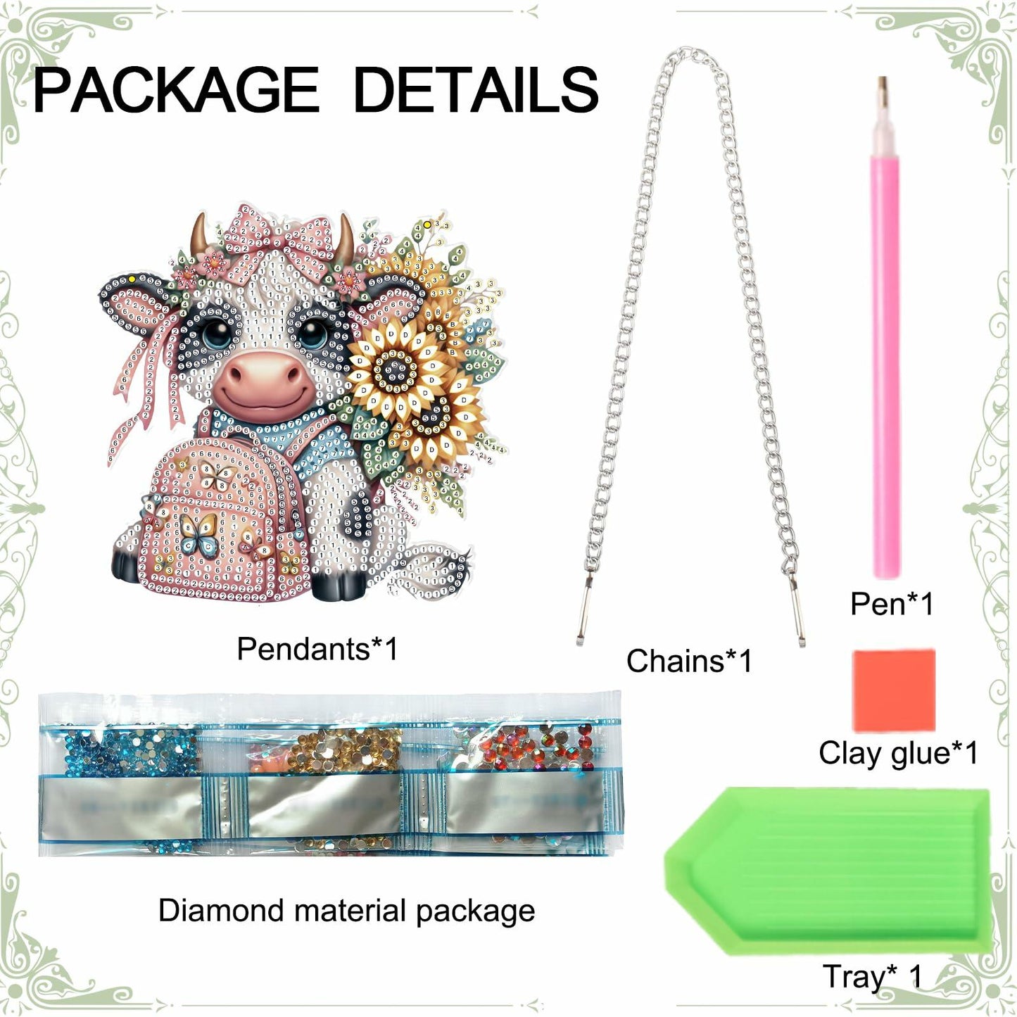 Tontut 5D Cow Diamond Art Painting Kit DIY Special Shape Wall Decoration