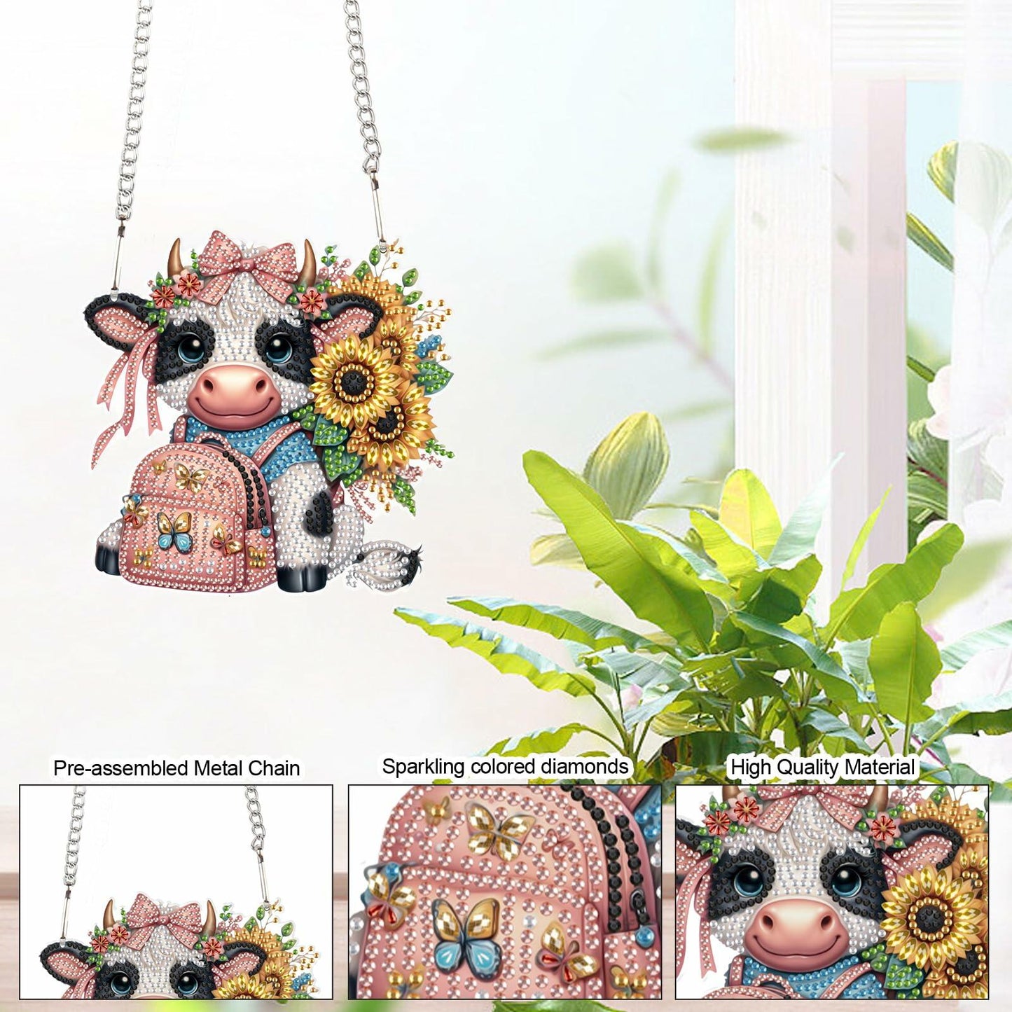 Tontut 5D Cow Diamond Art Painting Kit DIY Special Shape Wall Decoration