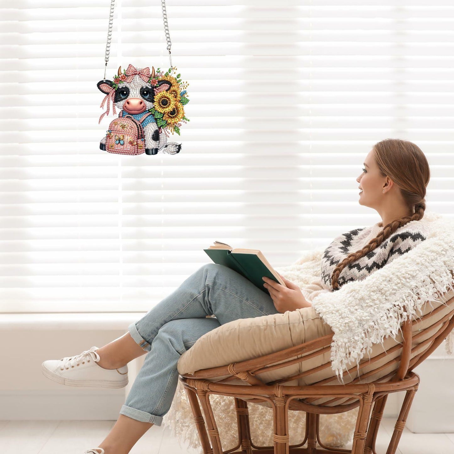 Tontut 5D Cow Diamond Art Painting Kit DIY Special Shape Wall Decoration