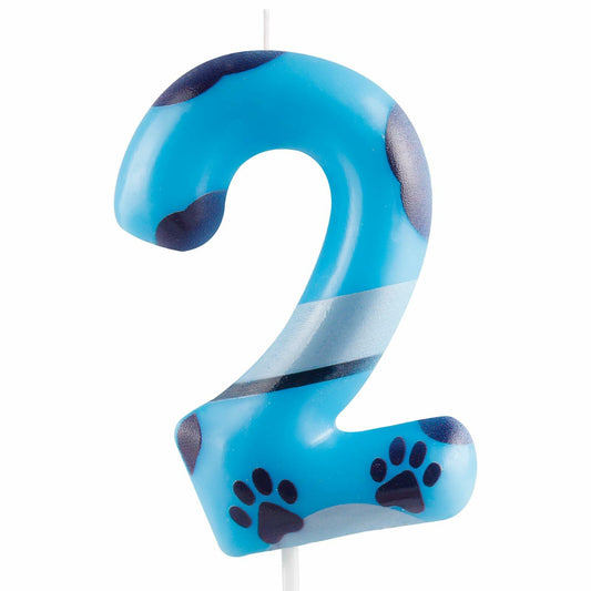 Zi Lan Number 5 Blue Dog Paw Birthday Candle Paw Print Cake Decor