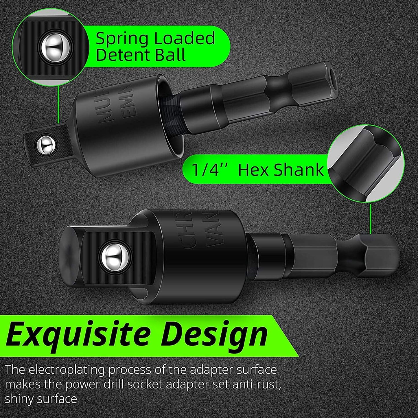 3Pcs Socket Adapter Set 1/4" 3/8" 1/2" Rotatable Impact Grade Drill Bits