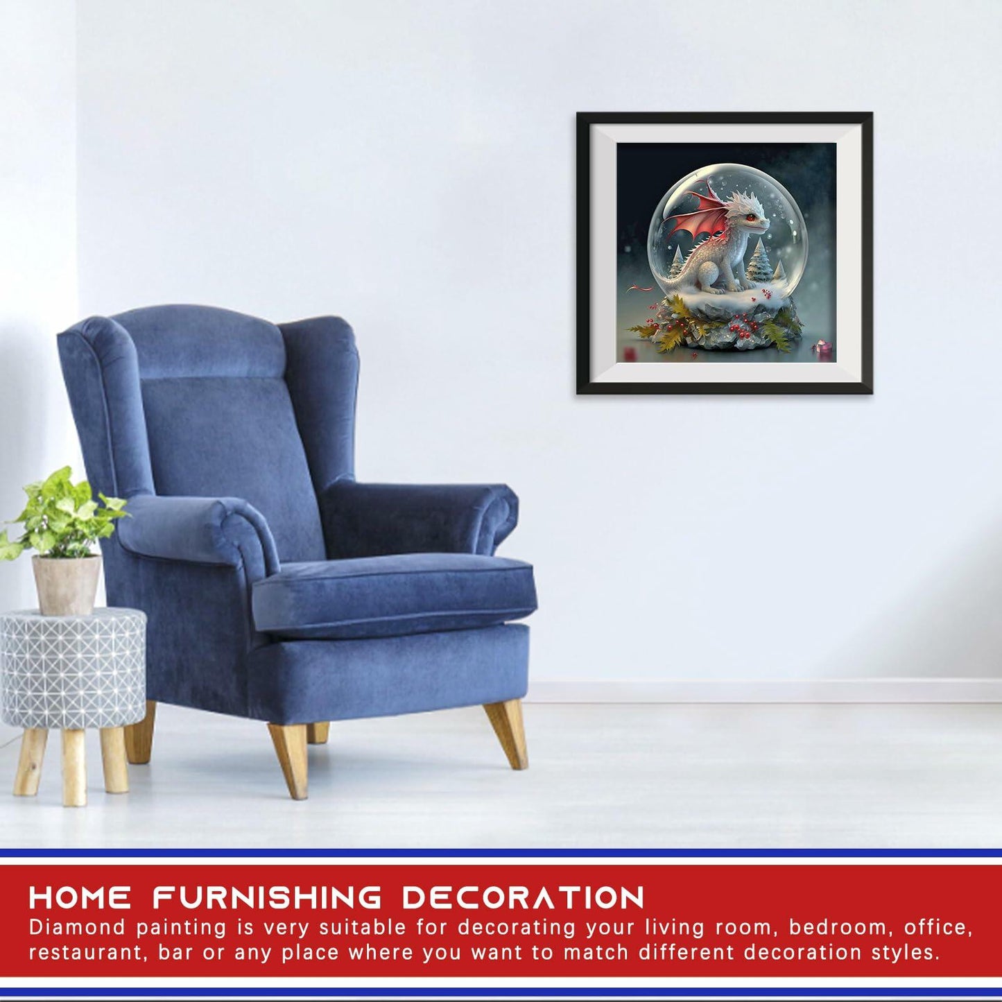 Focart Diamond Painting Kit 12x12 Bull Design Round Drill Crystal Rhinestone