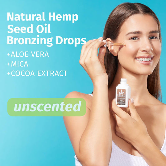 Hempz Bronzing Drops Face Body Dewy Glow Bronzer 2 oz Drops of Sunshine