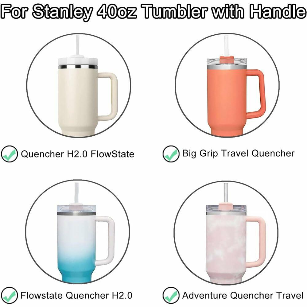 NETRIWOW 2 Pcs Tumbler Lid for Stanley 40oz Cup Dustproof Spill Proof White