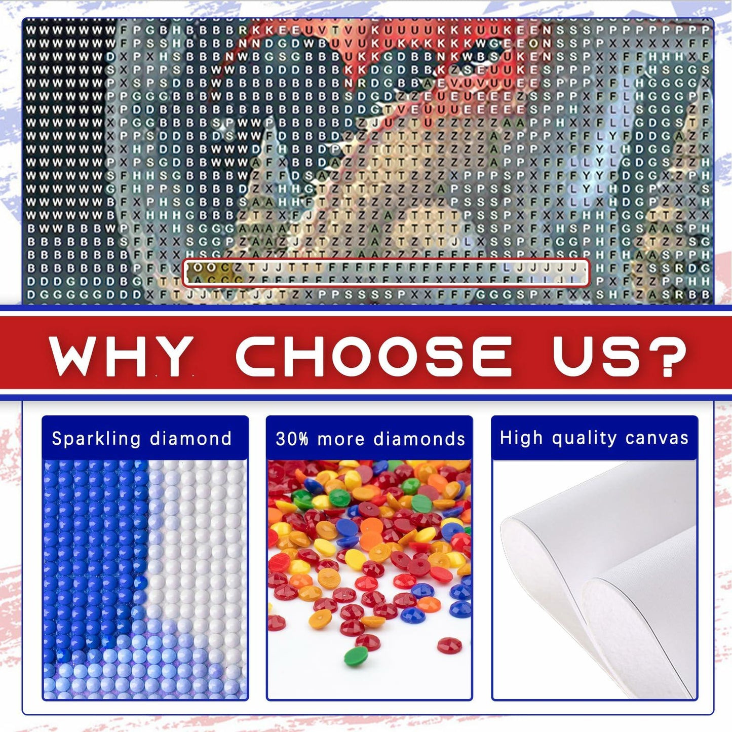 Focart Diamond Painting Kit 12x12 Bull Design Round Drill Crystal Rhinestone