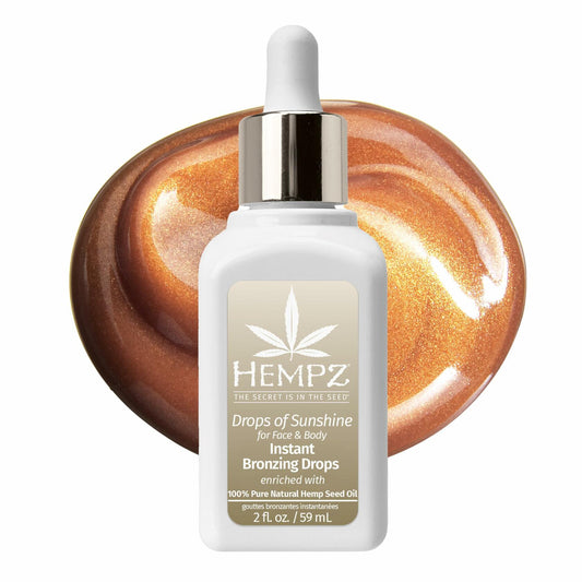 Hempz Bronzing Drops Face Body Dewy Glow Bronzer 2 oz Drops of Sunshine
