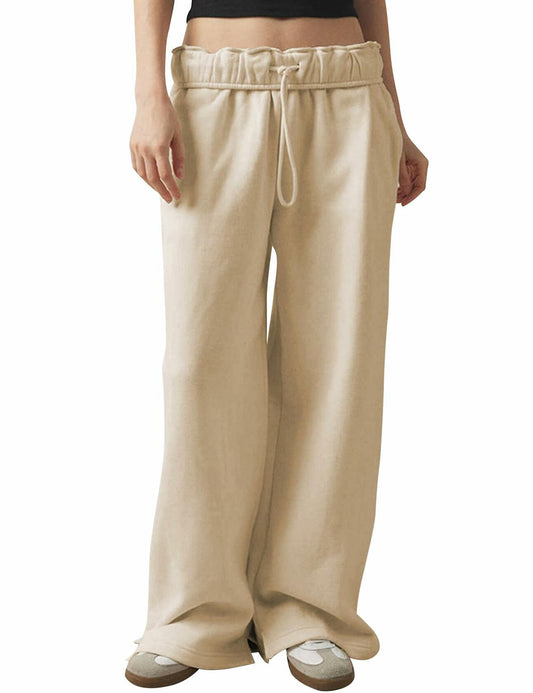 Kissonic Women’s Casual Baggy Fleece Sweatpants Drawstring Joggers Apricot XL