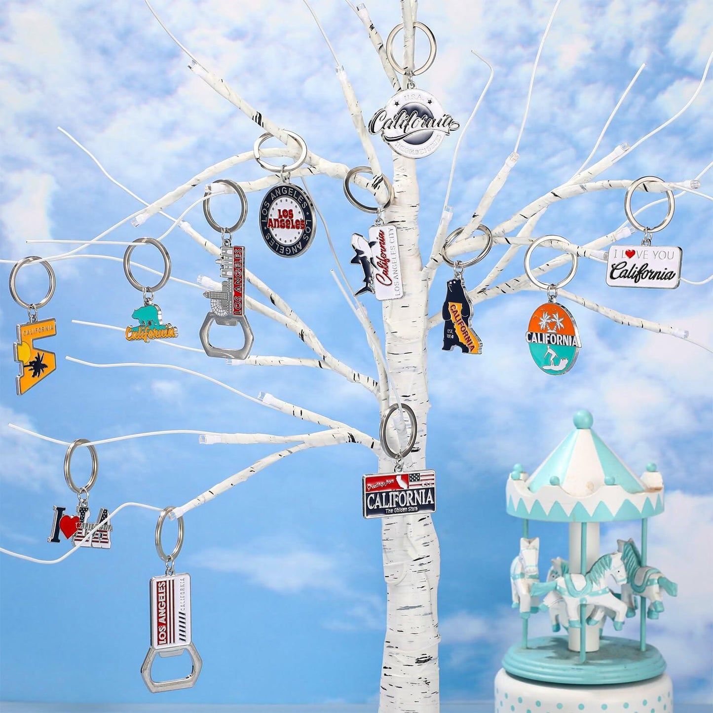 Landical 12 Pcs Los Angeles Souvenir Metal Keychain Bottle Opener CA Gift