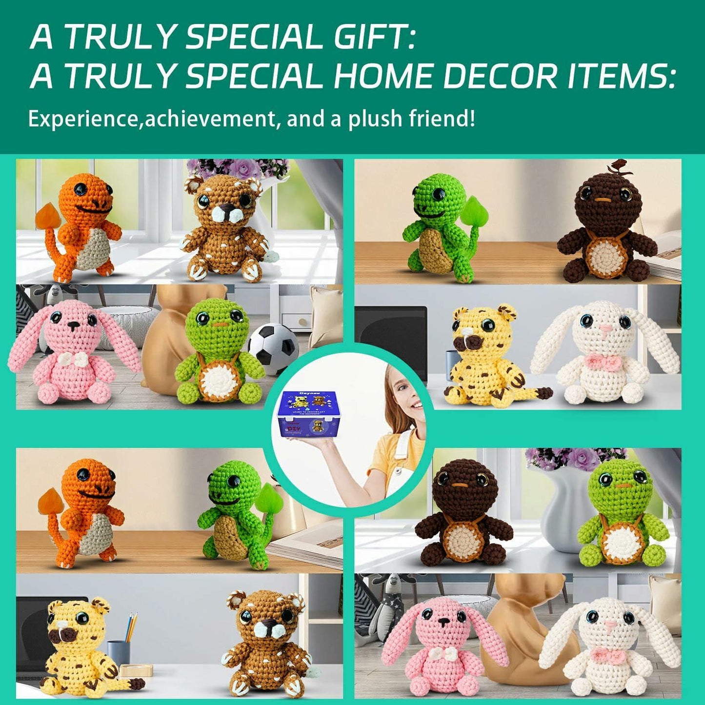 Geynaw Crochet Kit for Beginners Amigurumi Stuffed Animals Tiger