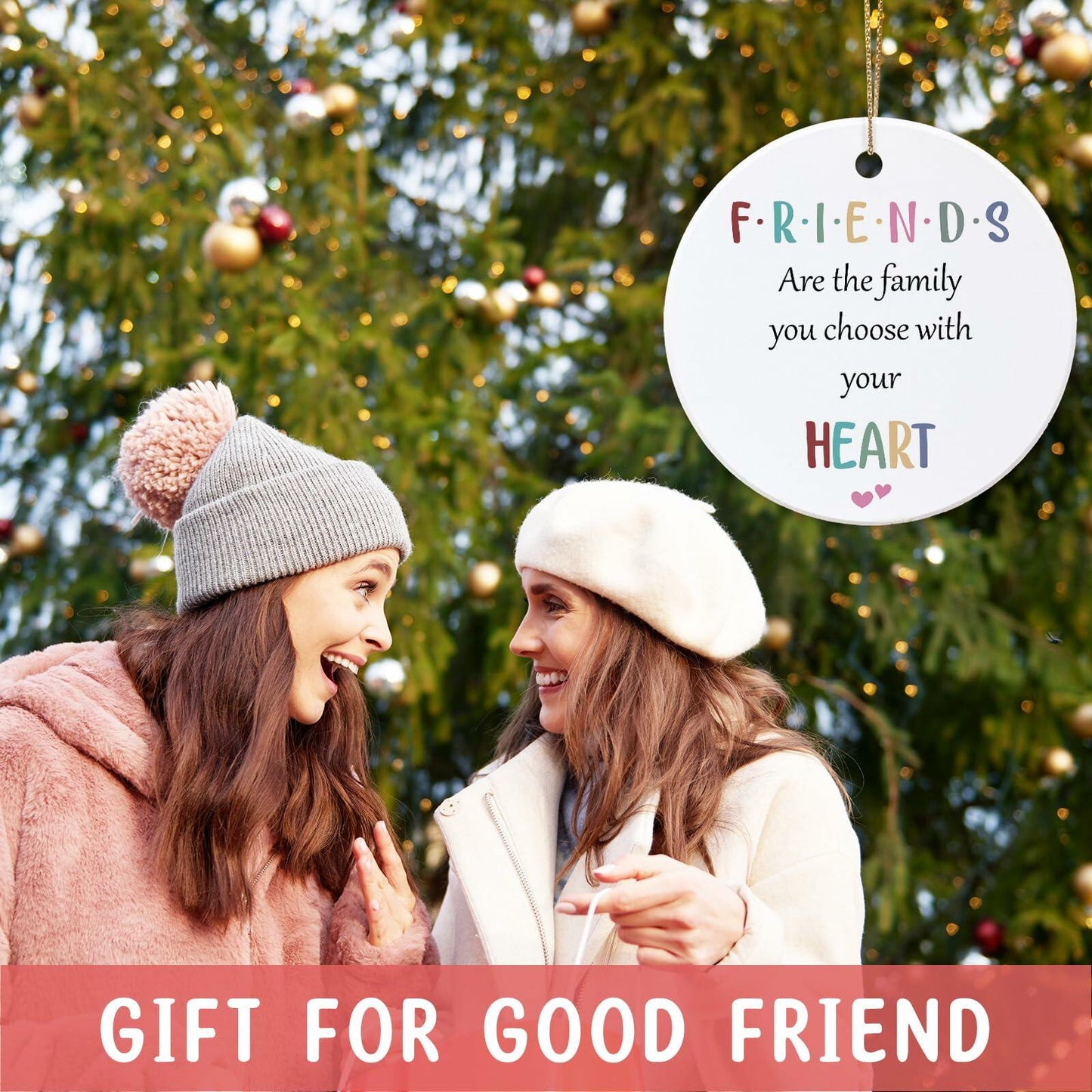 Friend Gifts Hanging Ornament Friendship Heart Christmas Tree Decoration