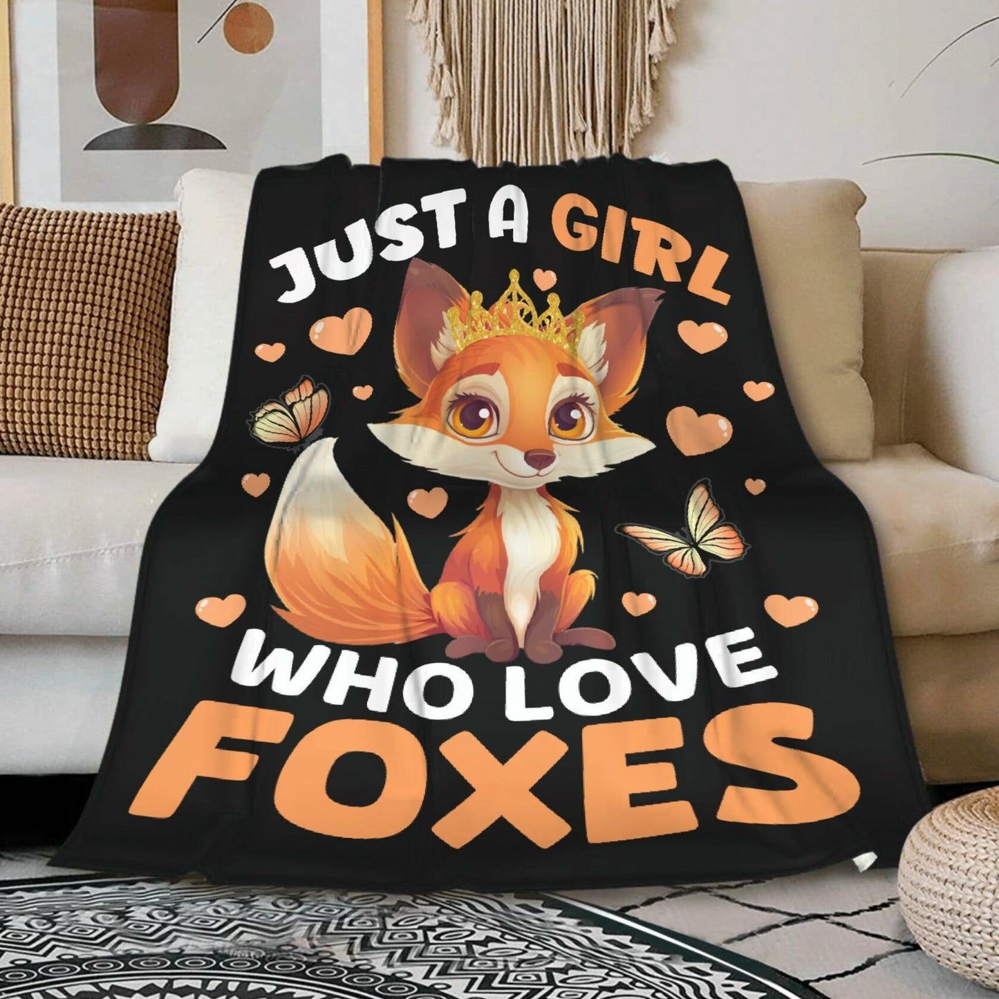 Just a Girl Who Loves Foxes Blanket Warm Soft Throw 40x50 Kids