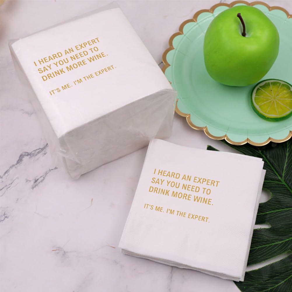 VOWFOO Funny Bible Quote Cocktail Napkins 4.5x4.5in 2-ply 100pcs