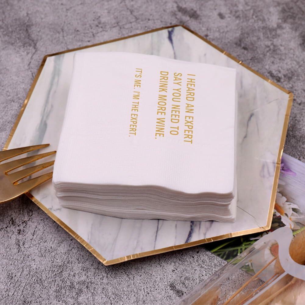 VOWFOO Funny Bible Quote Cocktail Napkins 4.5x4.5in 2-ply 100pcs