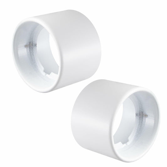 2Pcs Light Socket Shade Ring Metal Collar 1.5in Thread E26 E27 Ceramic White