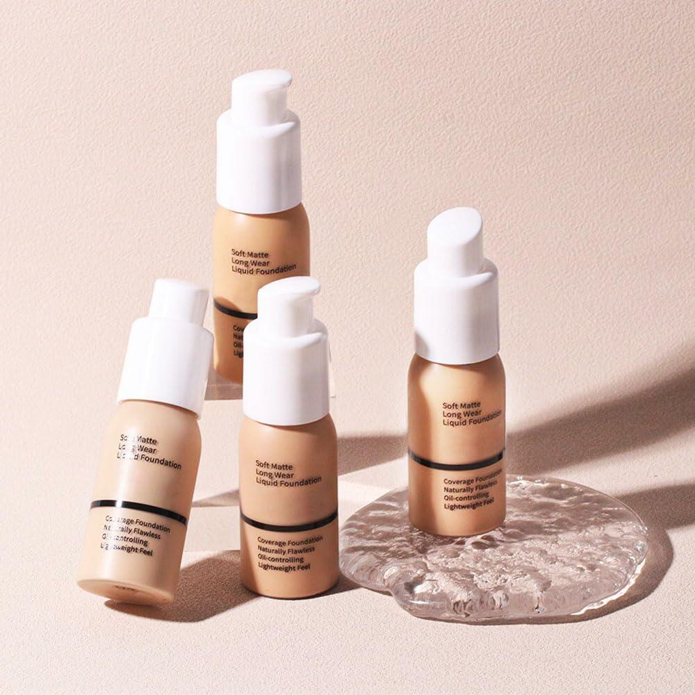 Matte Liquid Full Coverage Foundation 05#Tan 2 Pack Soft Matte 24HR Oil Control
