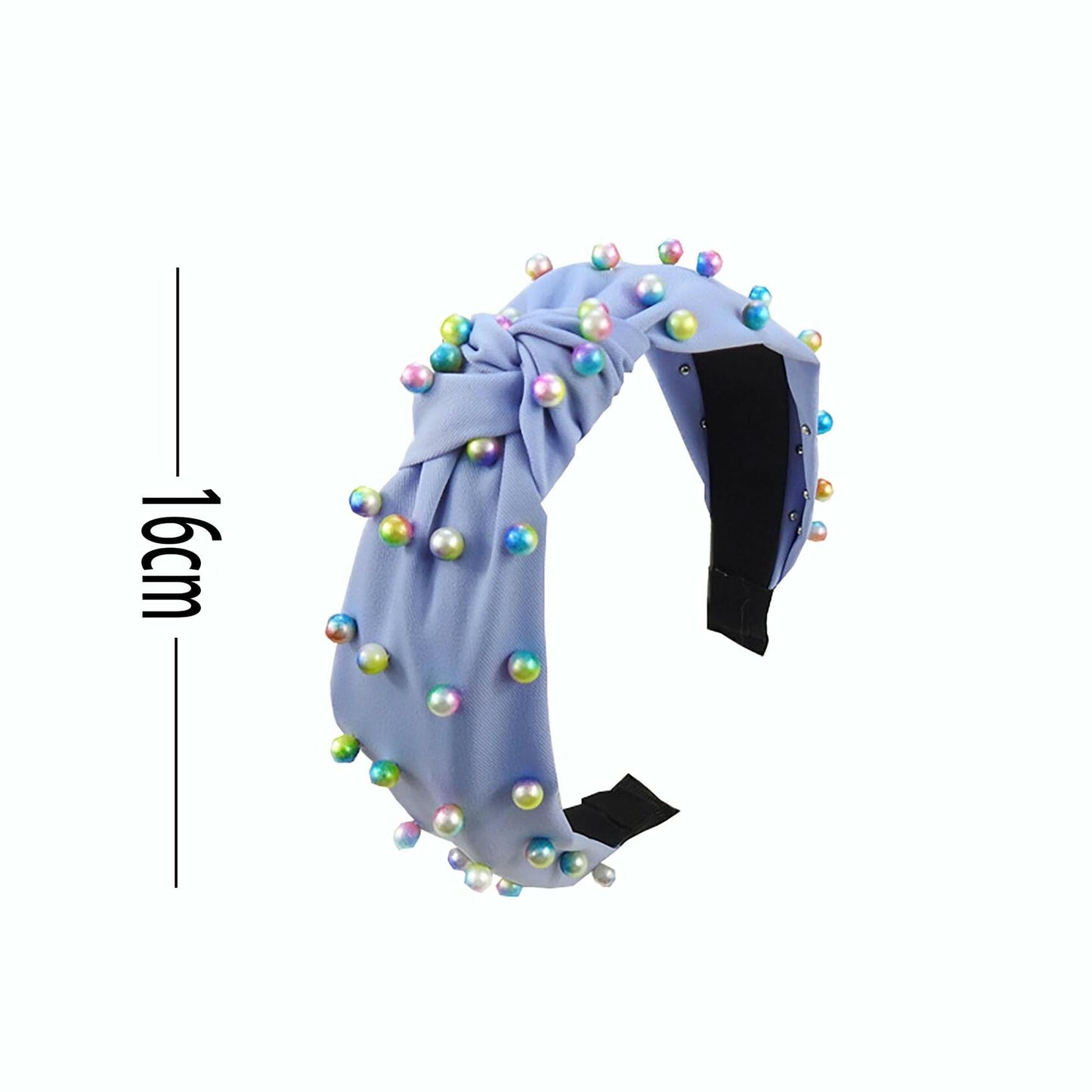 SMYAXUNW Colorful Pearl Knotted Hairband Gemstone Imitation Pearl Twist